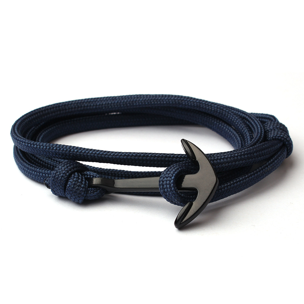 Handmade Inlay Material Men's Unisex Retro Bracelets Anchor Alloy Braid Handmade Men's Chain Bracelets