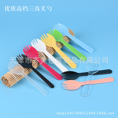 thickening disposable Fork Plastic Fork spoon jelly Dessert Cake Fork spoon Baked Goods tableware wholesale