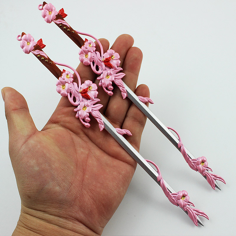 合金武器_剑侠3 三 七秀醉双剑套装 22厘米合金