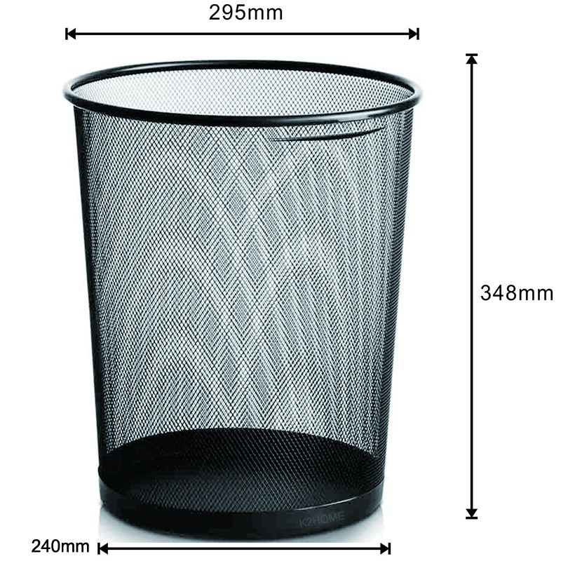 小号创意居家办公收纳用品铁丝网纸篓彩色环保圆形垃圾桶卫生纸篓详情2