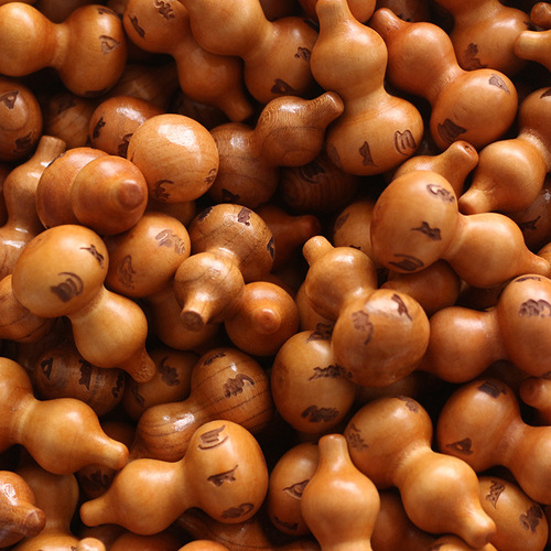 Tao Wood Gourd DIY Disassembled Solid Wood Six Character True Word Small Gourd Engraved Craft Supply Accessories Large Wholesale