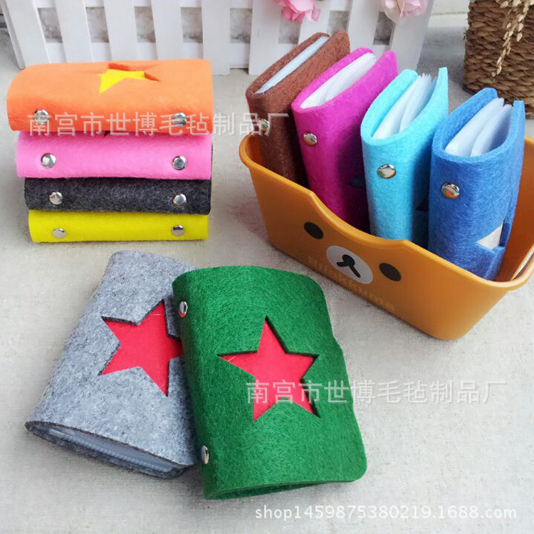 韩国 环保复古羊毛毡24位卡包女式多卡位公交银行卡包