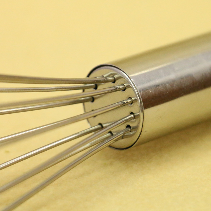 Fábrica al por mayor 6-alambre manual de hogar eggbeater espesado 201 de acero inoxidable licuadora de mano herramienta para hornear de 10 pulgadas
