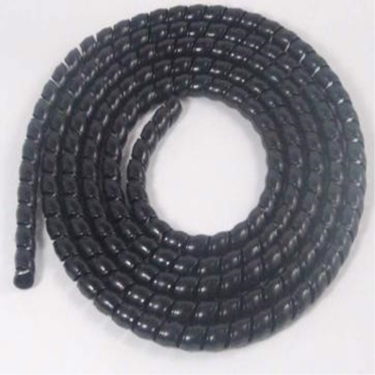 厂家直销  尼龙黑色弧面螺旋状胶管护套  耐磨液压油管保护套