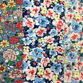 帆布小碎花印花面料箱包手袋帆布全棉马丁布小碎花书包手袋鞋材