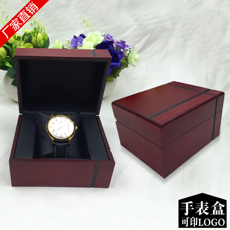 十字木紋木質手錶盒5