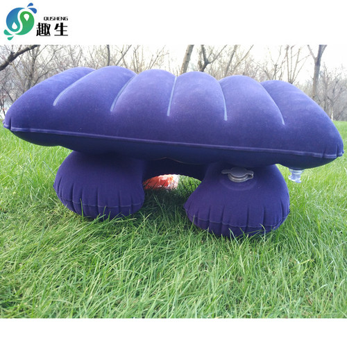 Portable outdoor travel inflatable pillow factory direct sales flocked comfortable nap square pillow camping pillow