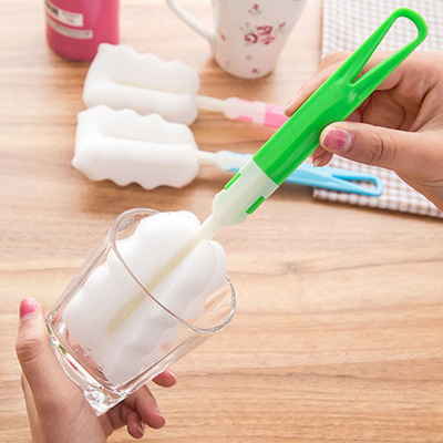 Esponja ventosa cepillo Taobao regalo engrosada mano libre cepillo de limpieza fuerte 3 colores colgando cepillo de botella de agua image 5