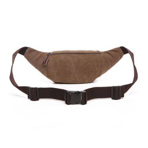 Factory direct sales, fashionable casual bags for men and women, solid color horizontal square canvas waist bag