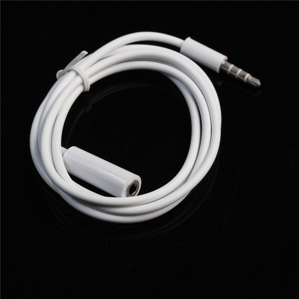 4节公对母音频延长线白色3.5音频延长线通用4芯裸铜3.5公转母1米