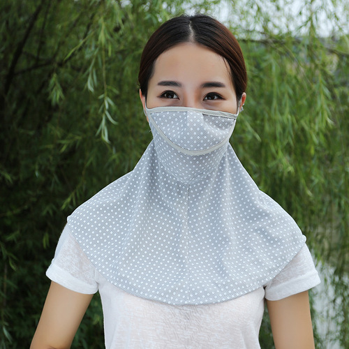 Korean style extended sunscreen neck guard with opening polka dot fashionable anti-UV outdoor wholesale