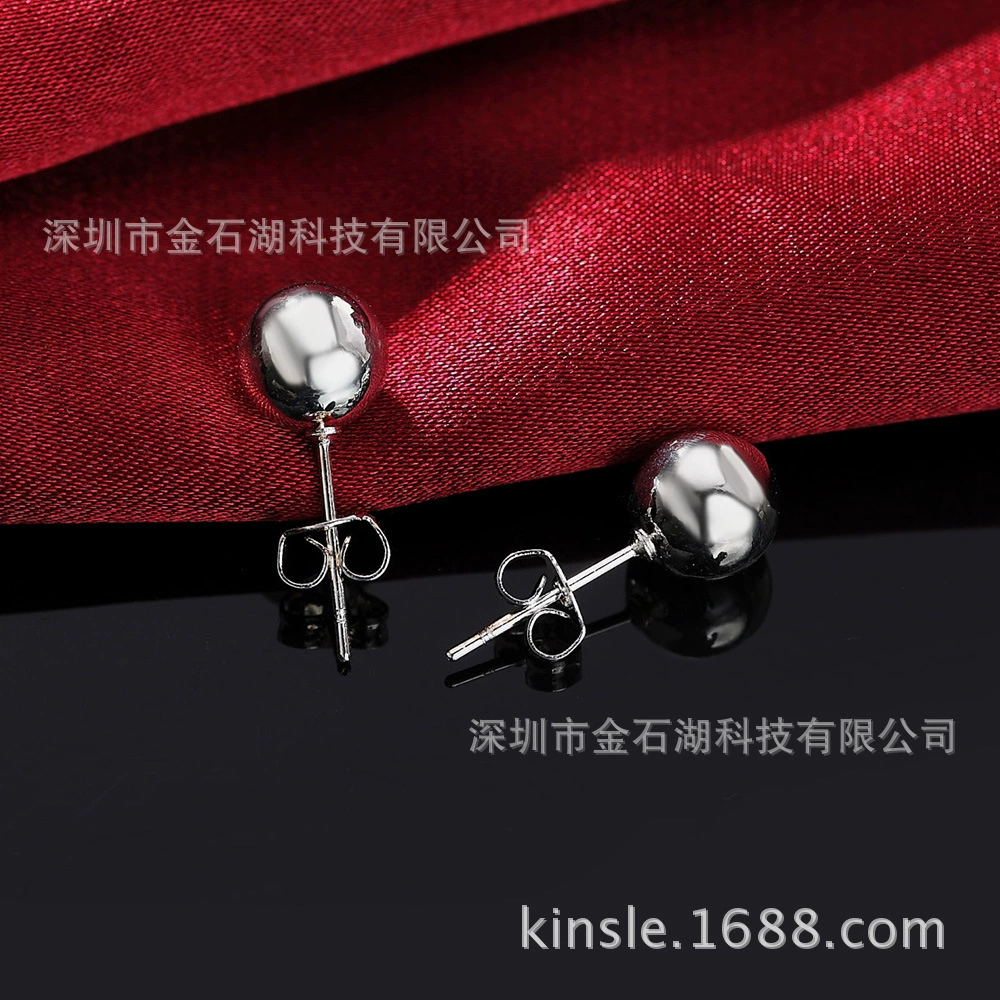 Золотистые/серебристые? Actually input: " Silver fashionable earrings, rosary with round beads, Korean style, 8mm"