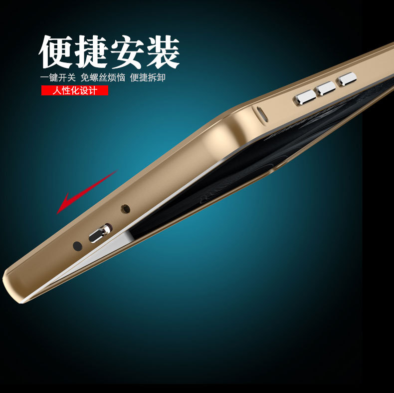 Luphie Aircraft Aluminum Metal Frame 9H Tempered Glass Back Cover Case for Huawei P9