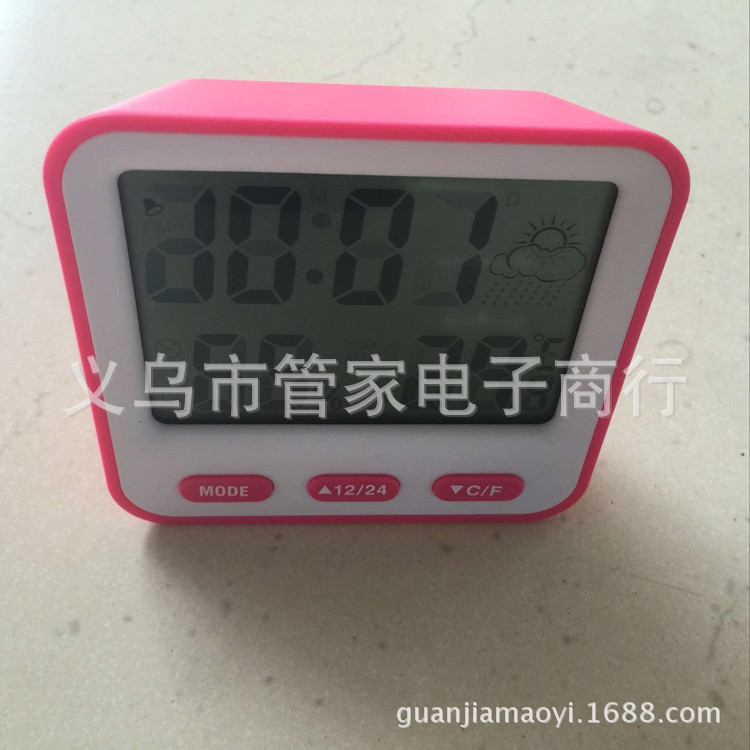 大屏幕电子温湿度计 家用室内温度 计温湿度表 农历闹钟显示详情6