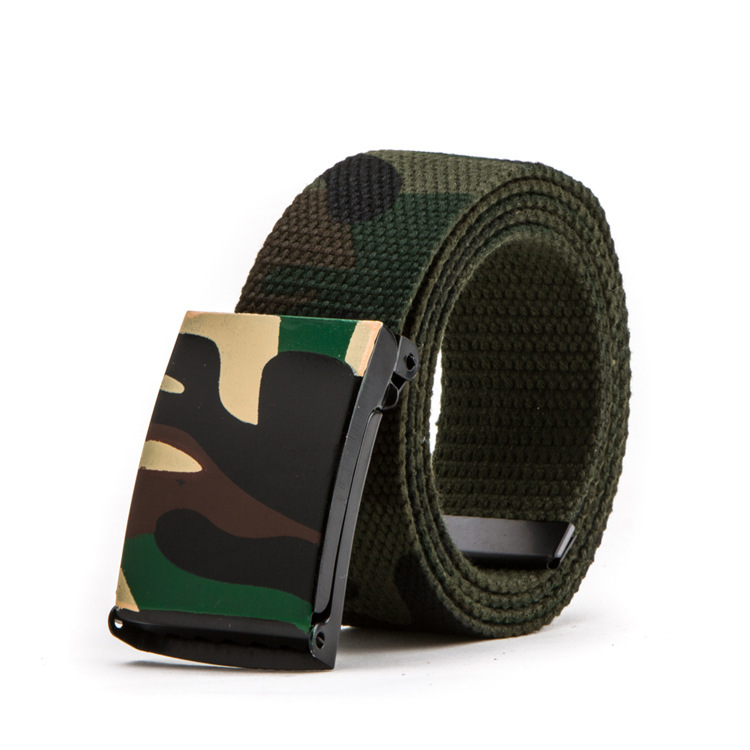 Military training camouflage print street dance graffiti Korean fashion casual pants with men and women couples canvas belt wholesale belt