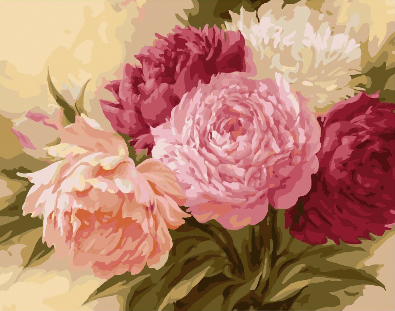 油画花朵素材-油画花朵模板-油画花朵图片免费下载-设图网