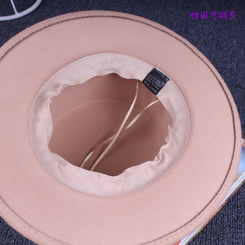 Korean fashionable British Hepburn choked pepper wavy big brim woolen woolen retro fashion hat for women