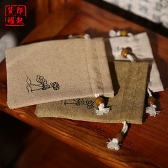 Cotton and linen accessories bag, bead bag, bracelet, Buddhist beads, small cloth bag, drawstring bag, storage bag, jewelry bag 