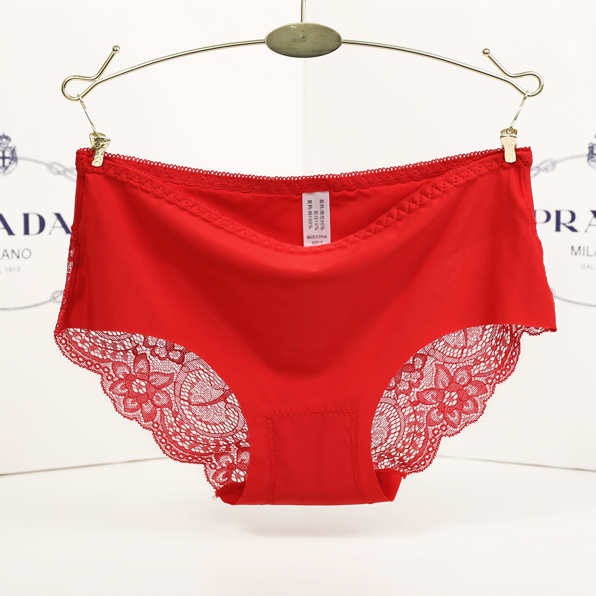 奥菲琦可 纯棉底裆性感蕾丝花边冰丝无痕女士三角内裤 性感内裤女|ru