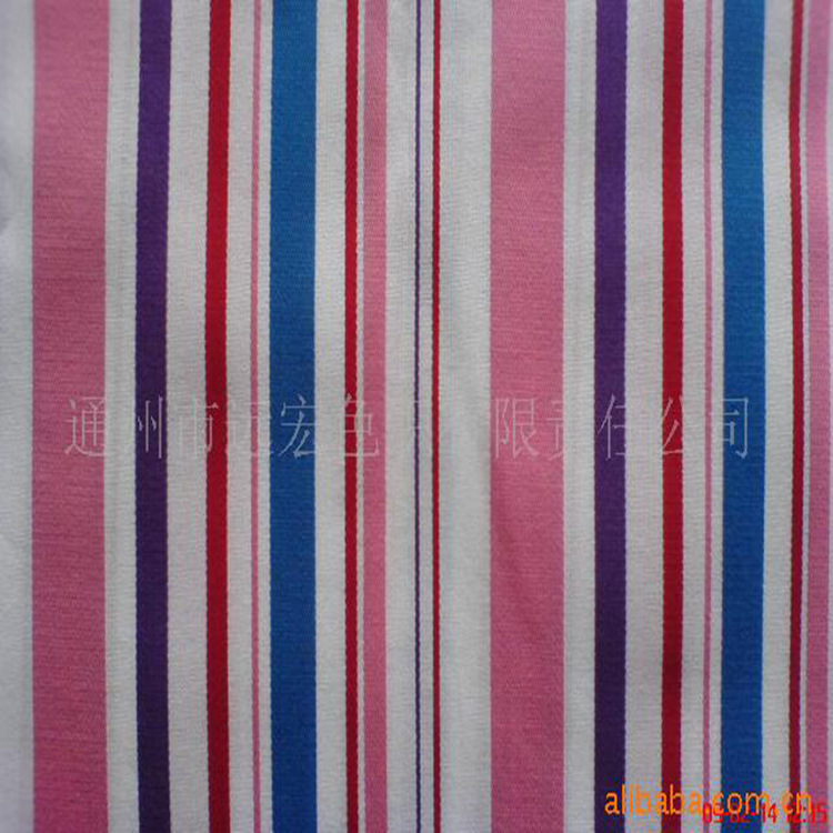 长期供应彩色条纹提花布 南通机制几何提花服装面料