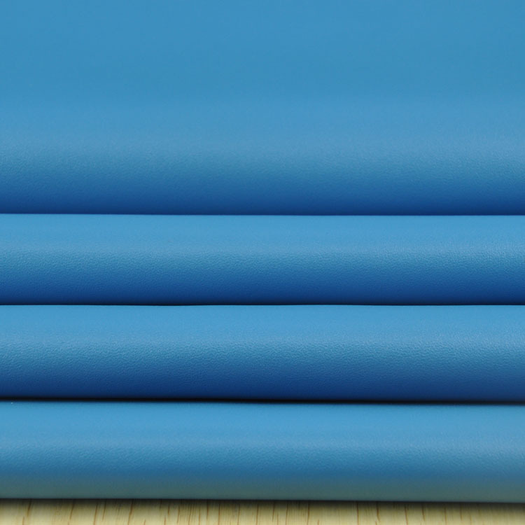 头层全粒面纳帕纹牛皮皮料厂家 蓝色水染平纹纳帕真皮牛皮现货