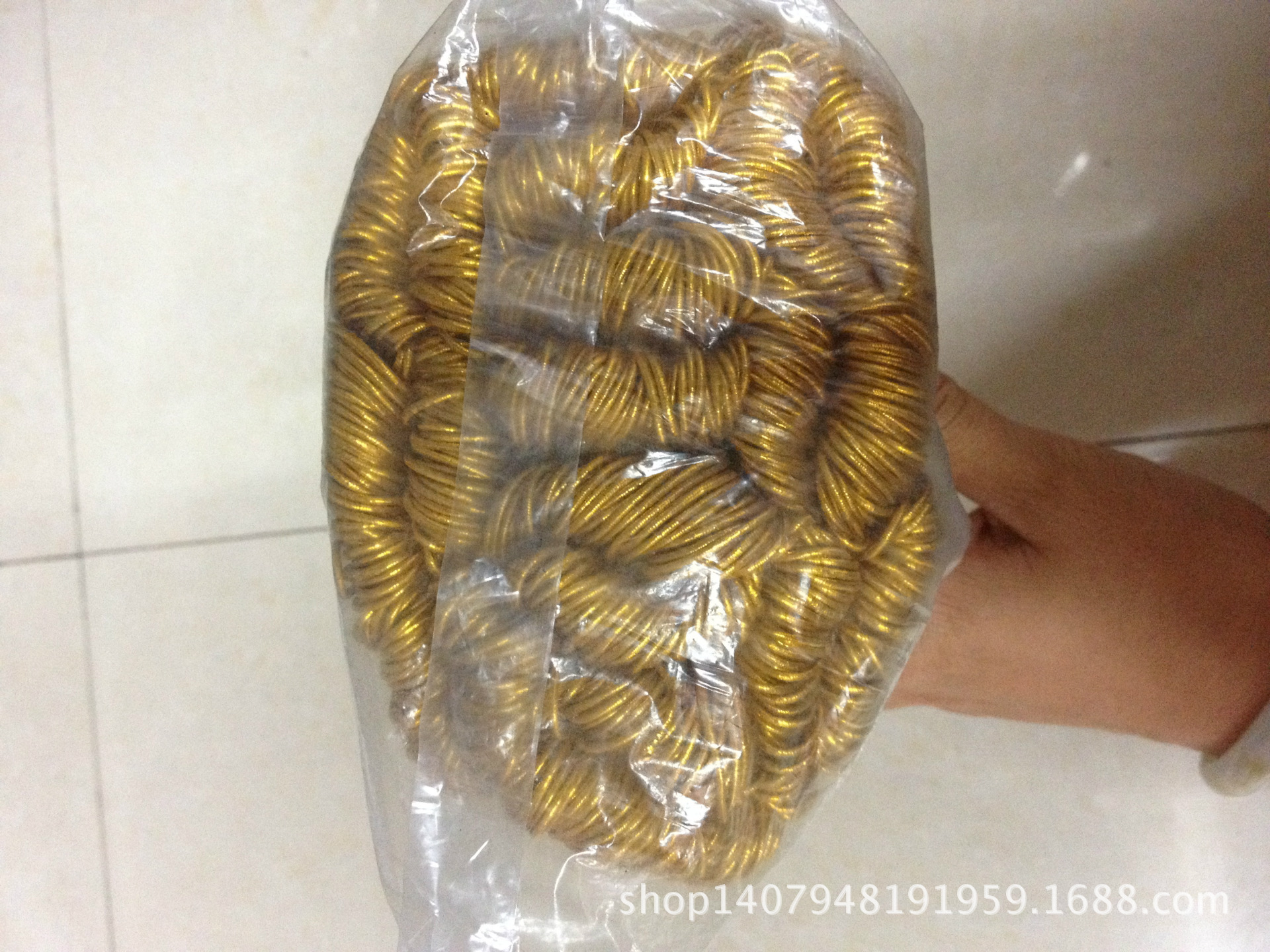 1mm 金银弹力线 金银吊牌线 食用油吊牌绳 金龙油挂牌绳 松紧绳