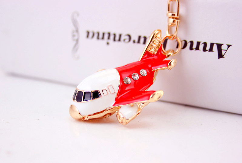 36g Weight Alloy, Metal Material Constellation Pattern Unisex Gender Coffee, Red, Blue, Black Color Korean Creative Cute Civil Aviation Small Aircraft Model Metal Keychain Wholesale 3