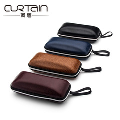 Korean style zipper leather glasses case, glasses case, sunglasses case, sunglasses case, branded zipper case