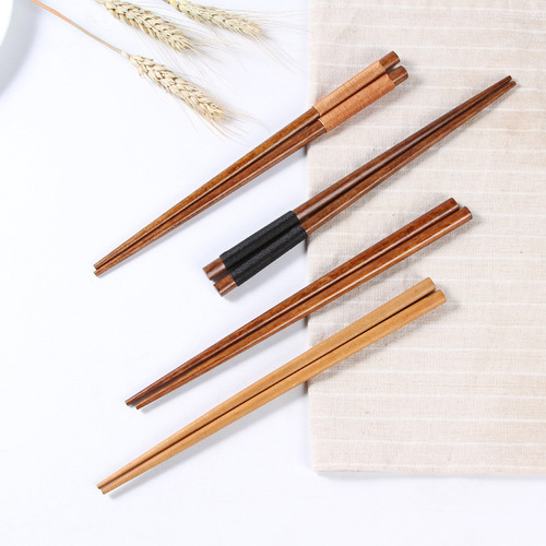 Thread-wrapped Japanese-style pointed chopsticks, lacquered nanmu cooking sushi chopsticks, restaurant and hotel engraved gift chopsticks