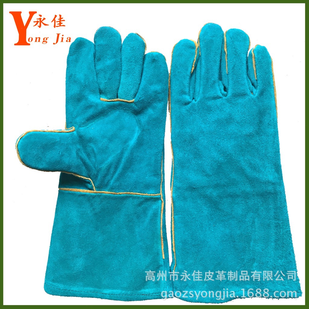 高州皮革厂家直销二层牛皮焊工bob注册 双层挂里电焊bob注册牛皮加长款