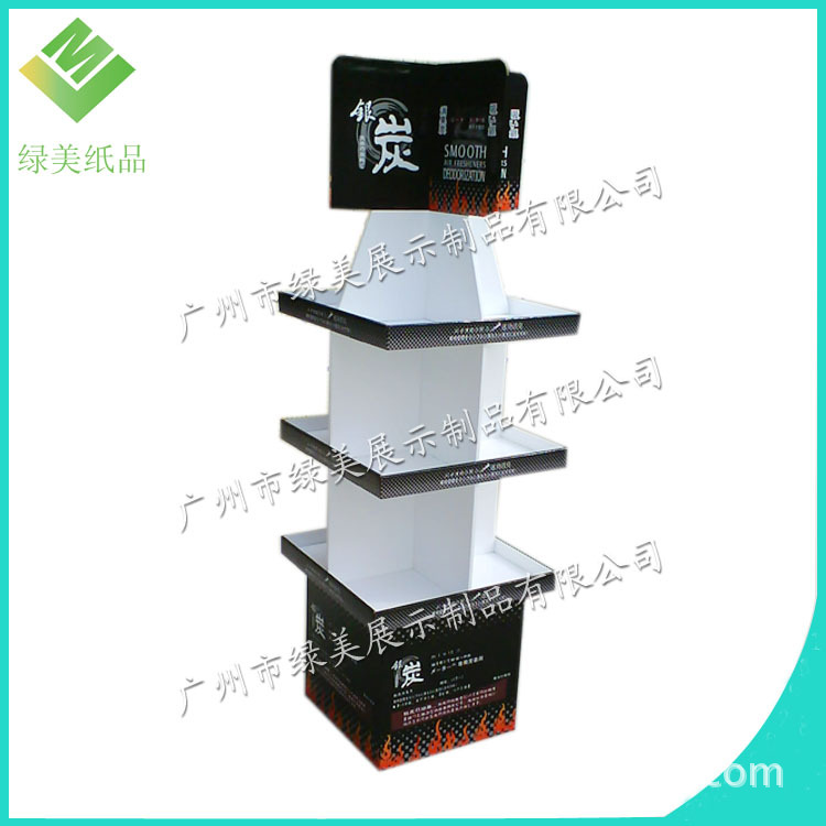 商超陈列展架架层式结构四面落地纸展示架