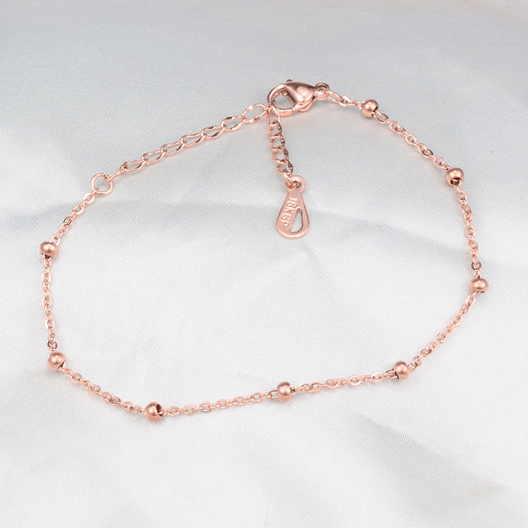 Heart 304 Stainless Steel Titanium Steel 18K Gold Plated Rose Gold Plated No Inlaid Anklet In Bulk display picture 4
