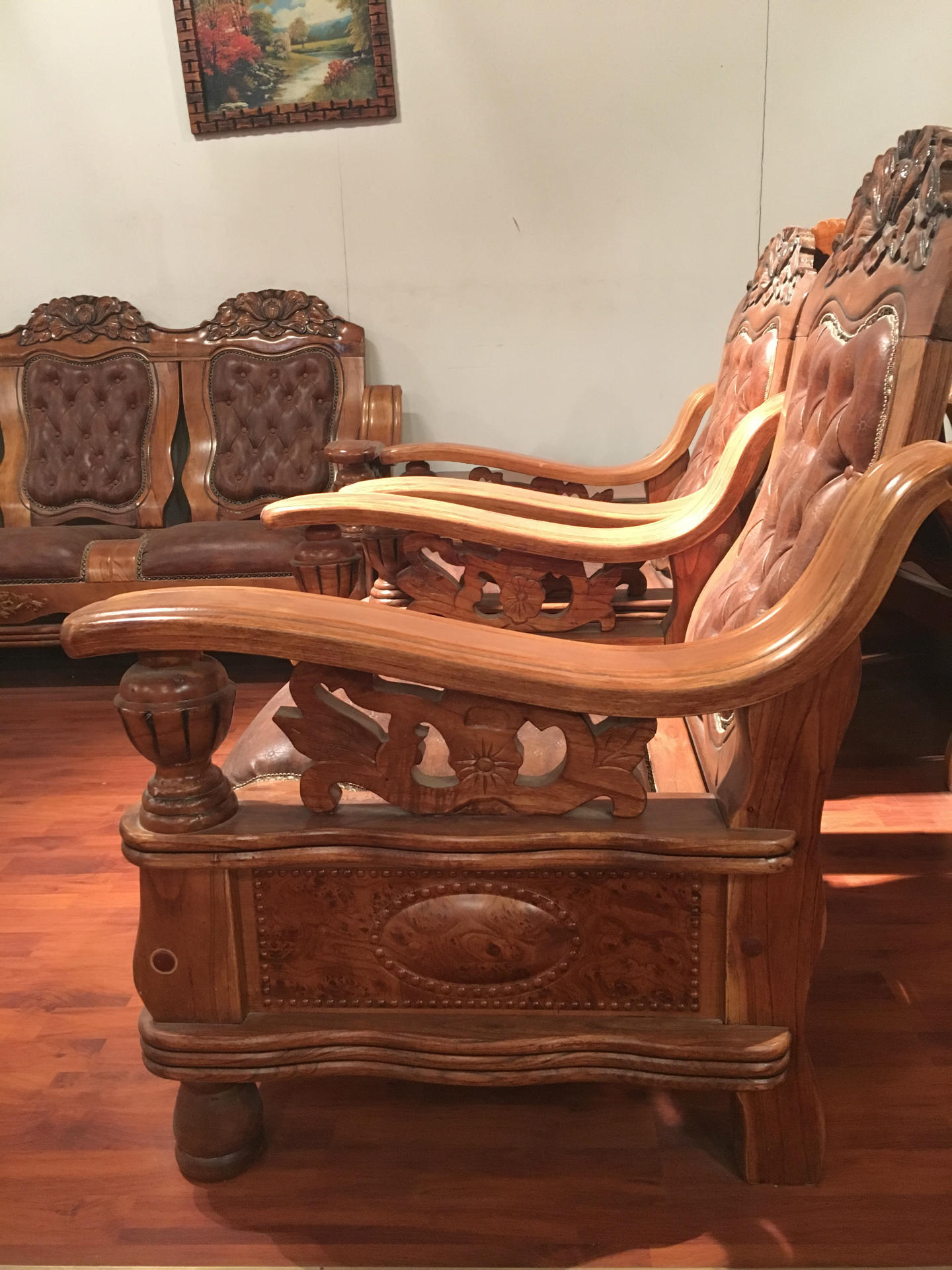 厂家直销成套家具 客厅组合型沙发五件套 橡木雕花 品质保证