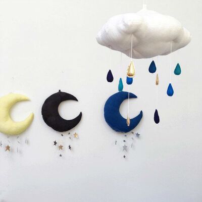 INS Selling new pattern Home Furnishing Fabric art Flaky clouds Moon star Wall hanging ornament photograph prop goods in stock