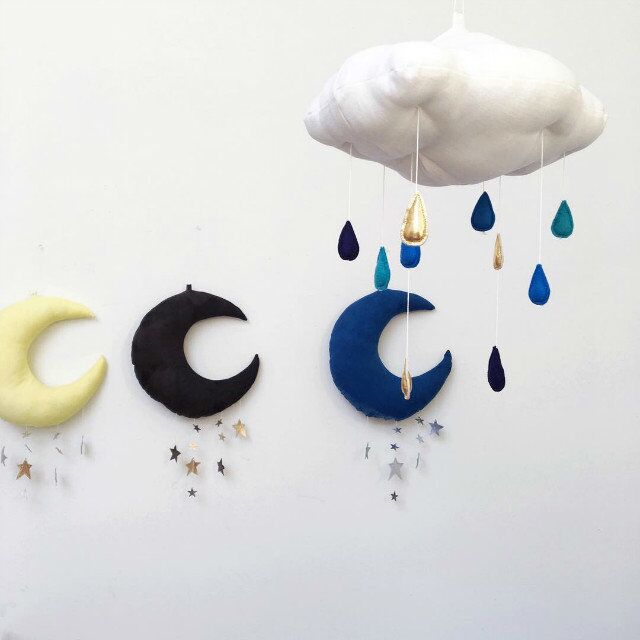 INS Selling new pattern Home Furnishing Fabric art Flaky clouds Moon star Wall hanging ornament photograph prop goods in stock