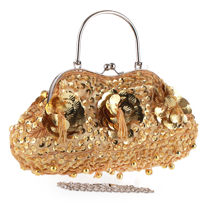 Vintage Traditional Craft Handmade Dinner Bag Exquisite Beaded Bag Women's Handbag display picture 2