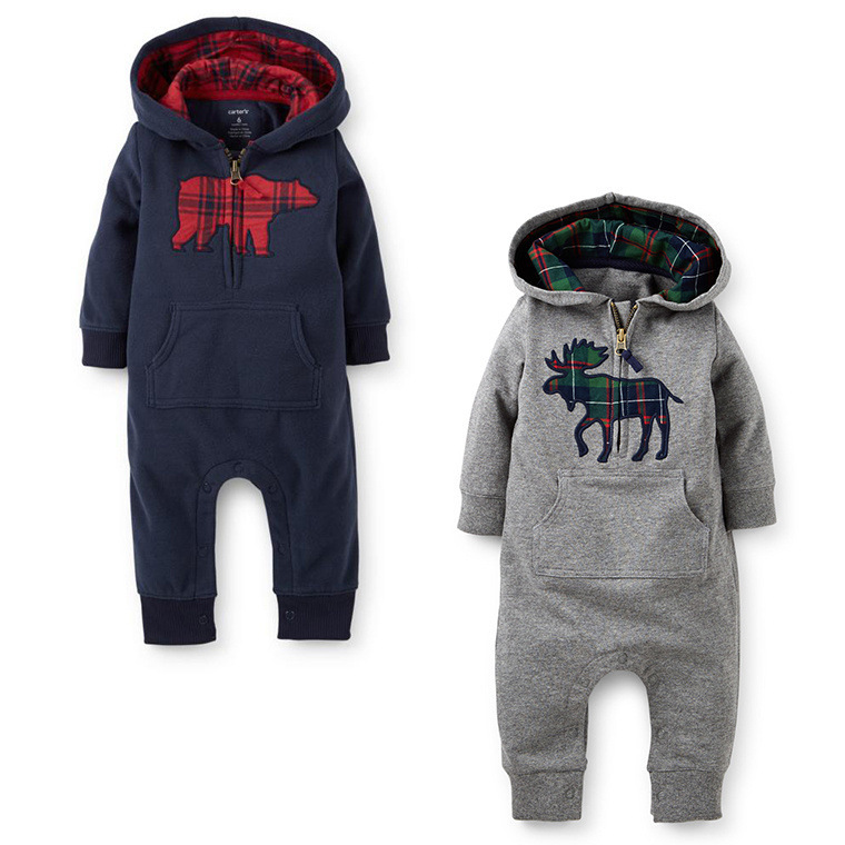 Kid Baby Boy Warm Camo Romper Jumpsuit Bodysuit Hooded Clothes Sweater Outfit
