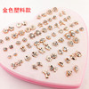 Hypoallergenic earrings heart-shaped from pearl, Korean style, wholesale, 36 pair