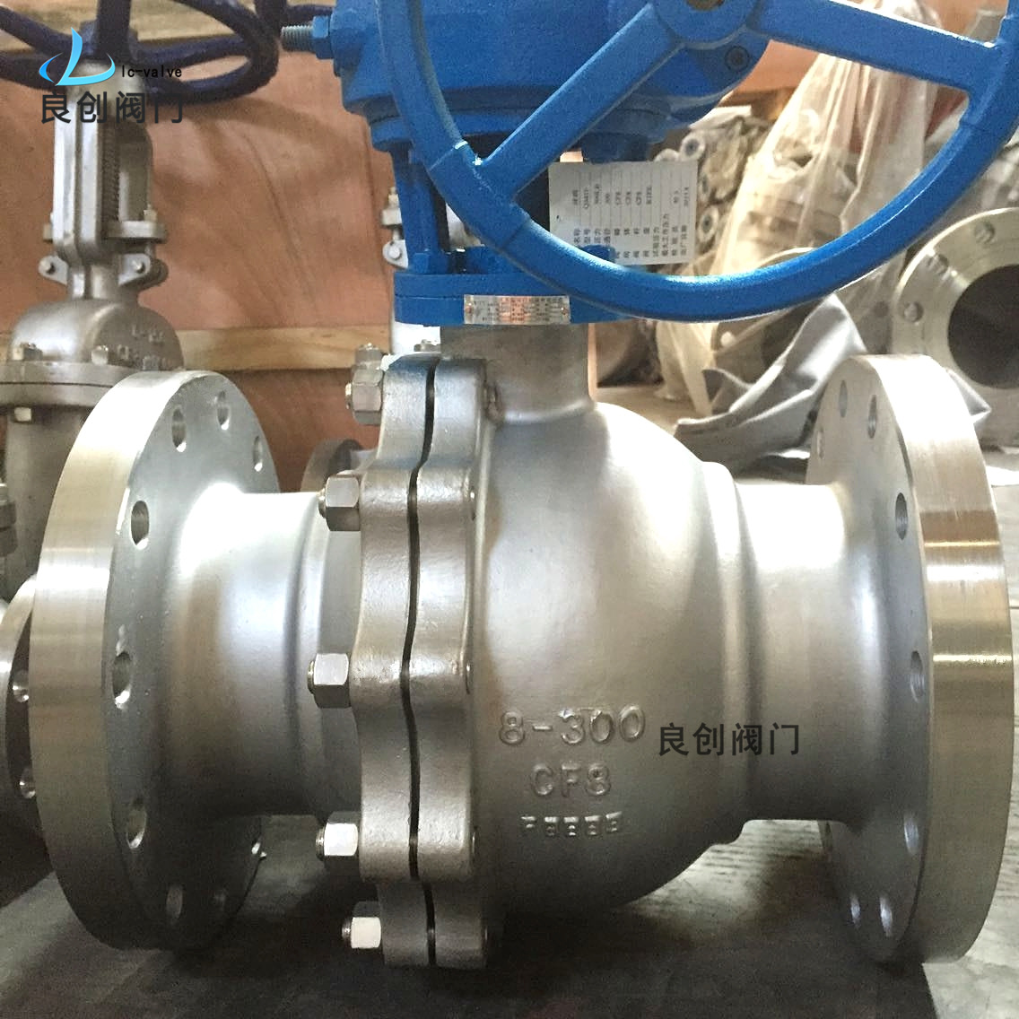 美标球阀Q341F-300LB 法兰涡轮球阀