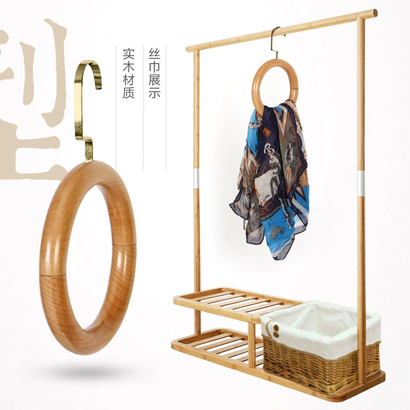 Магазин одежды S Hook Джинсовый шарф Шелковая вешалка для полотенец Сумка с магнитным железным крючком для брюк Деревянное кольцо Крючок