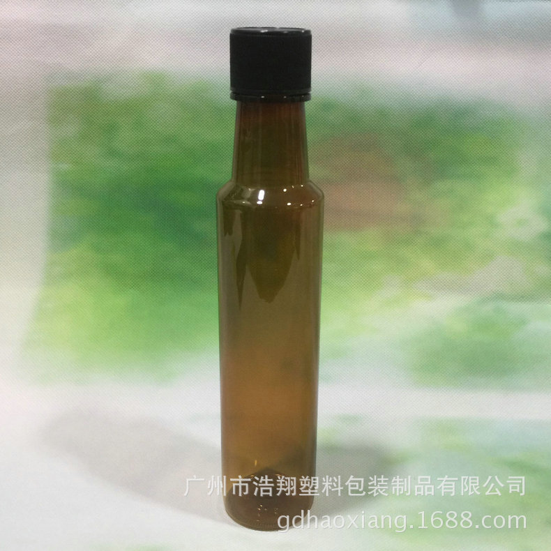 pet250ml塑料包装瓶 pet褐色食品塑料瓶精油化妆品瓶定制
