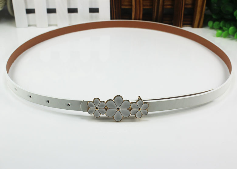50g Weight Belt Classification 1 Piece Quantity Holiday, Daily Occasion Pu Leather Material Belt, Flower Pattern Women's Gender Sweet Style Sweet Belt Flower Pu Leather Women's Leather Belts 8