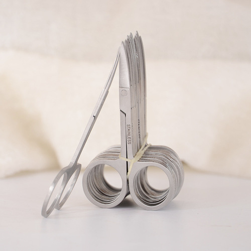 Stainless steel small eyebrow scissors, beauty eyebrow trimming, small curved scissors, double eyelid stickers, small scissors, A scissors wholesale