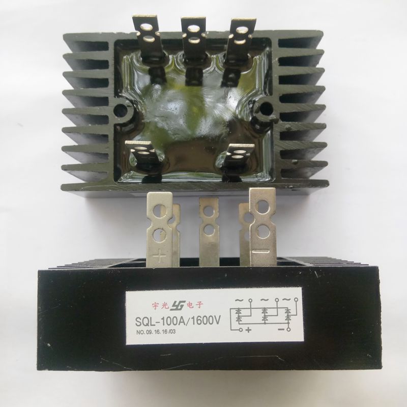 三相整流桥堆SQL100A1600v厂家供应大电流芯片带散热片发电机用