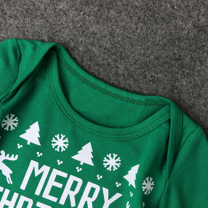 Children's Christmas jumpsuit boys and girls letter short sleeve Christmas suit_voghion.com