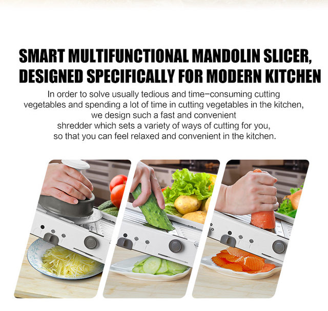 Adjustable Mandoline Food Slicer, Lychee Stainless Steel Vegetable Slicer  Chopper Onion Potato Fruit Cutter Julienne Slicer for Kitchen, Green