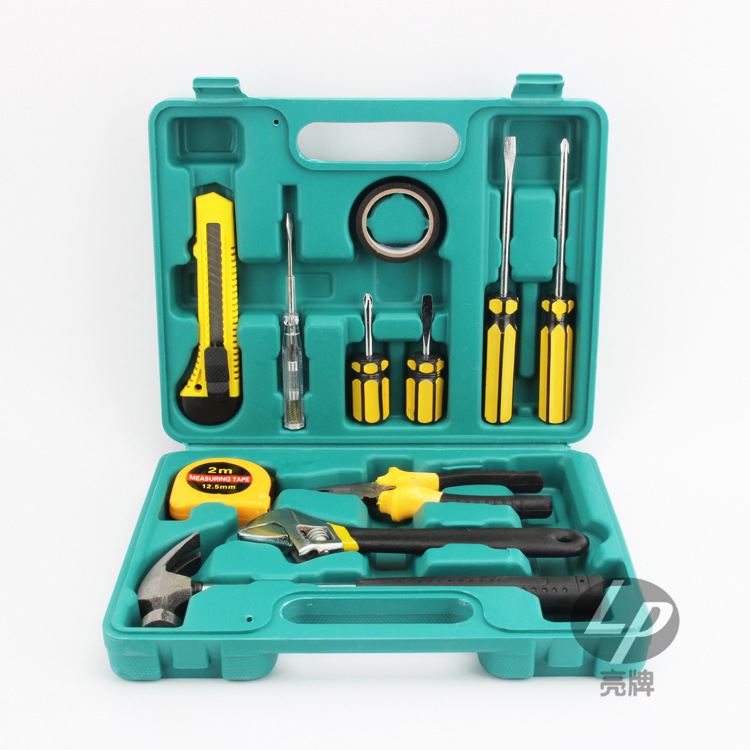12件套五金工具箱 车载工具套装 手提 家用组合工具箱 保险 赠品