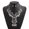 Retro necklace, chain, set, European style, with gem, ebay