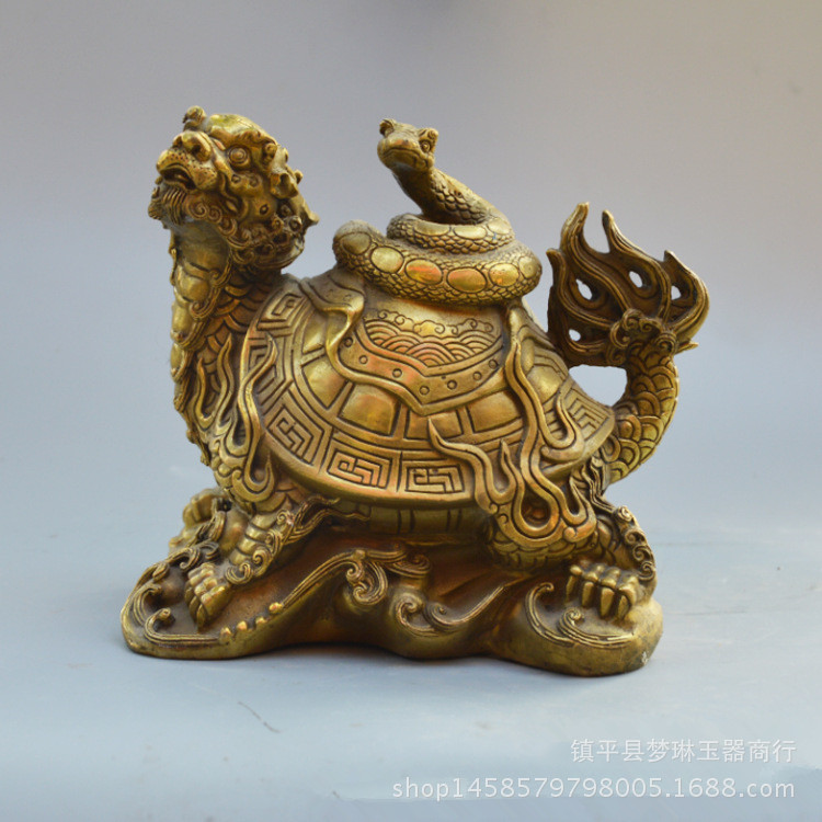 精品铜器纯铜蛇龟玄武蛇缠龙龟摆件风水家居办公室风水专用 阿里巴巴