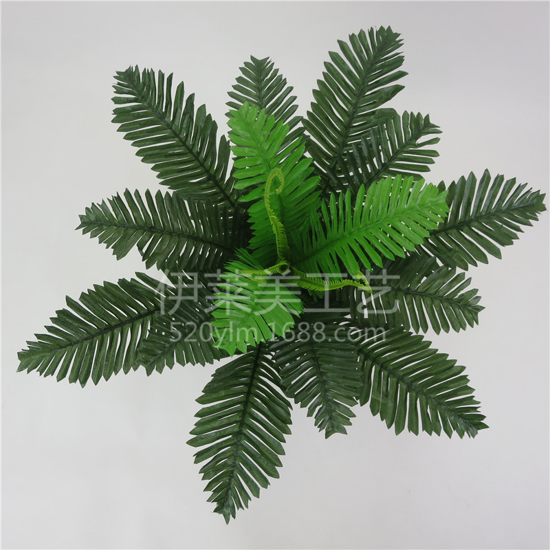 厂家供应 带芯18头仿真植物铁树叶 室内外装饰婚庆仿真花假绿植